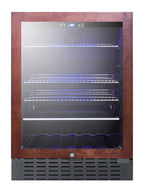 Accucold Built-in undercounter beverage refrigerator with panel-ready glass door, digital controls, lock, and black cabinet (Model SCR2466BPNR)