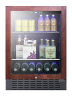 Built-in undercounter beverage refrigerator with panel-ready glass door, digital controls, lock, and black cabinet (Mode
