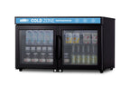 36" wide back bar countertop commercial beverage center with French doors and front lock - Angle