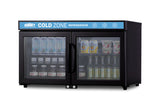 36" wide back bar countertop commercial beverage center with French doors and front lock - Angle
