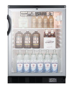 Accucold Commercially approved Nutrition Center series glass door all-refrigerator, Left Hinge – SCR600BGLBINZLHD