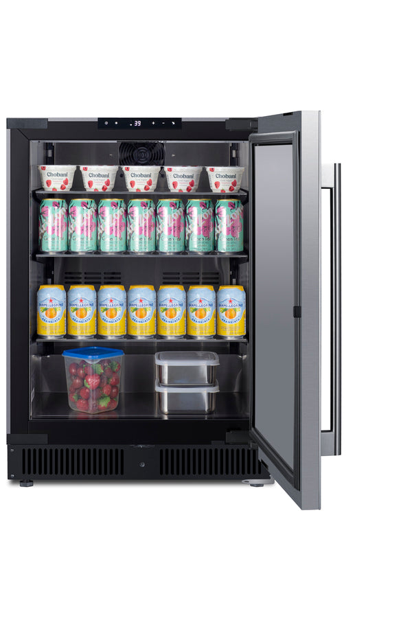 Accucold Built-in undercounter all-refrigerator w/SS interior, lock, Left Hinge – SCR610BLSDCSSLHD