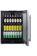 Accucold Built-in undercounter all-refrigerator w/SS interior, lock, Left Hinge – SCR610BLSDCSSLHD