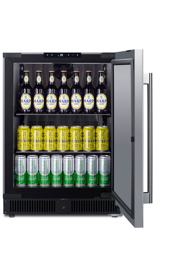 Accucold Built-in undercounter all-refrigerator w/SS interior, lock, Left Hinge – SCR610BLSDCSSLHD