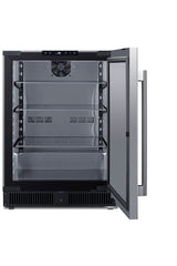 Accucold Built-in undercounter all-refrigerator w/SS interior, lock, Left Hinge – SCR610BLSDCSSLHD