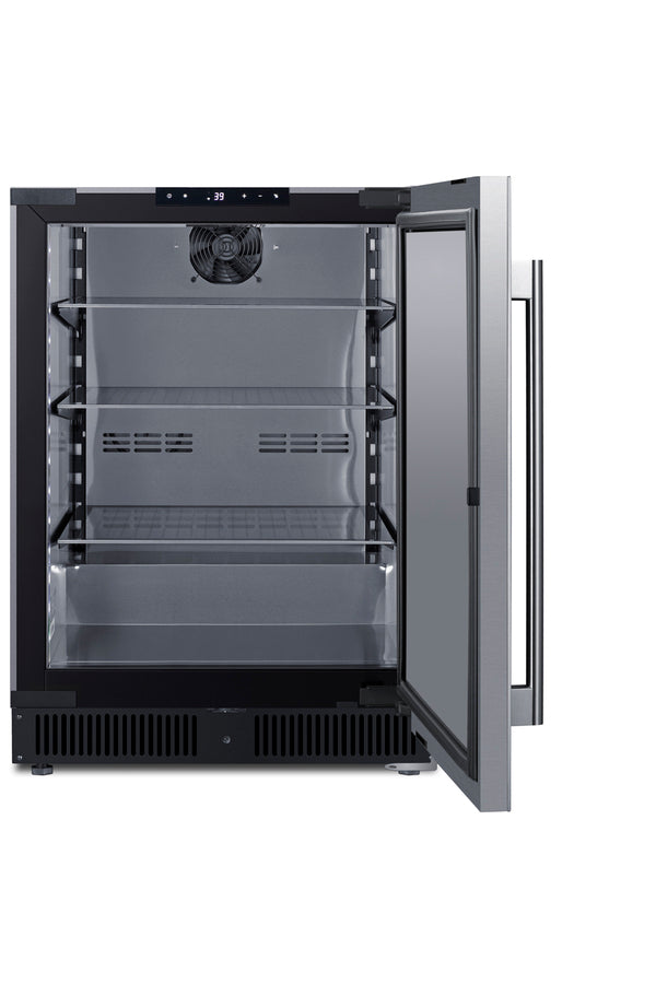Accucold Built-in undercounter all-refrigerator w/SS interior, lock, Left Hinge – SCR610BLSDCSSLHD