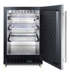 Accucold Built-in undercounter commercial all-refrigerator w/SS interior, Left Hinge – SCR610BLSDRILHD - Open