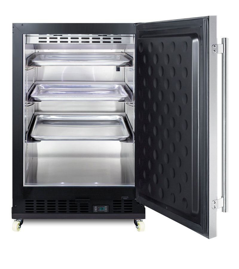Accucold Built-in undercounter commercial all-refrigerator w/SS interior, Left Hinge – SCR610BLSDRILHD - Open