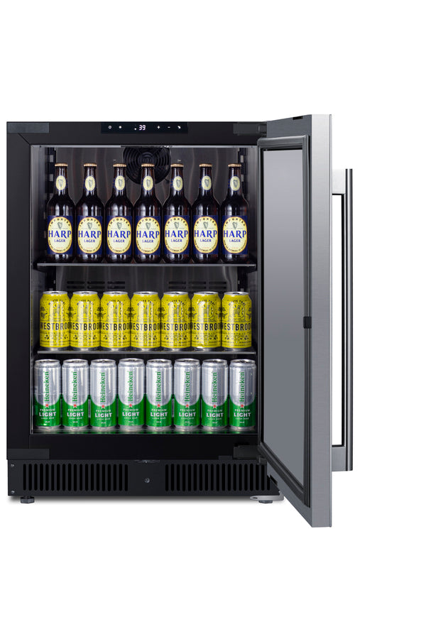 Accucold Built-in undercounter all-refrigerator with stainless steel interior, lock, Left Hinge – SCR610BLSDLHD
