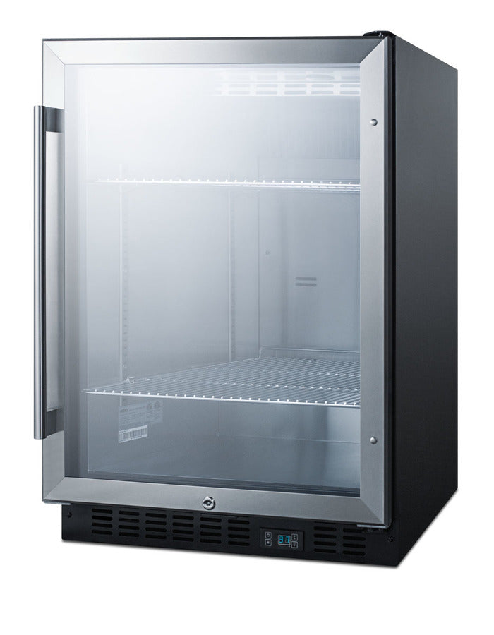 Accucold Built-in undercounter commercial beverage center w/SS interior, lock, Left Hinge – SCR610BLLHD - Angle