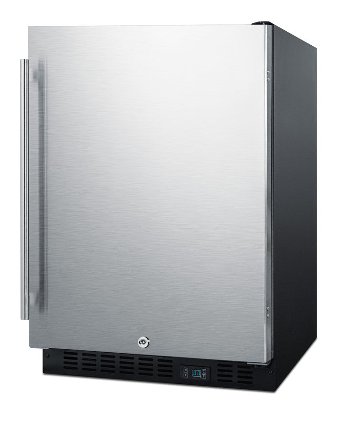Accucold Built-in undercounter commercial all-refrigerator w/SS interior, lock – SCR610BLSDV1 - Angle