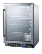 Accucold Commercial outdoor built-in undercounter wine cellar with champagne style shelving (Model SCR611GLOSCHLHD)