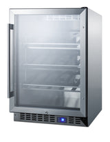 Accucold Commercial outdoor built-in undercounter wine cellar with champagne style shelving (Model SCR611GLOSCHLHD)