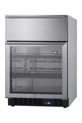 Accucold Commercially approved 4.76 cu.ft. undercounter beverage center with SS, Left Hinge – SCR615TDCSSLHD - Angle