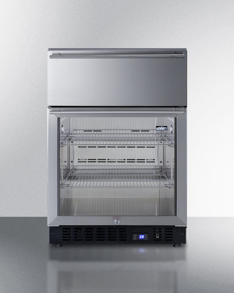 Accucold Commercially approved 4.76 cu.ft. undercounter beverage center with SS, Left Hinge – SCR615TDCSSLHD