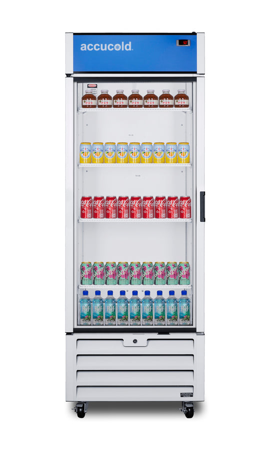 Accucold Full-sized glass door commercial beverage center (Model SCRR261GLH)