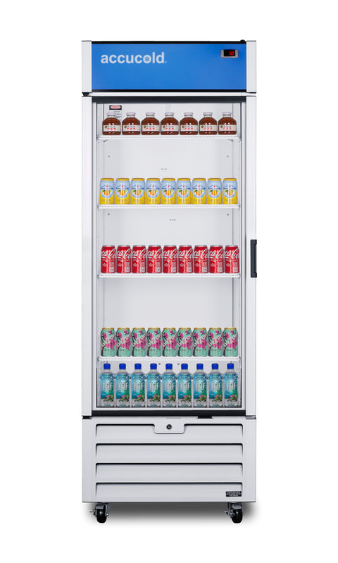 Accucold Full-sized glass door commercial beverage center (Model SCRR261GLH)