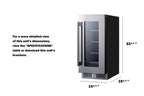 Shallow 18" deep 15" wide undercounter beverage center (Model SDHG1533)