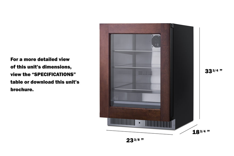 Shallow 18" deep 24" wide undercounter beverage center (Model SDHG2443PNR)