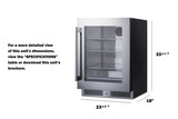 Accucold Shallow 18" deep 24" wide undercounter beverage center (Model SDHG2443LHD)