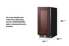 Accucold Shallow 18" deep 15" wide undercounter refrigerator (Model SDHR1534PNRLHD)