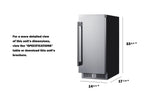 Accucold Shallow 18" deep 15" wide undercounter refrigerator (Model SDHR1534)