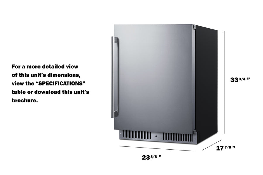 Shallow 18" deep 24" wide undercounter refrigerator