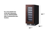 Shallow 18" deep 15" wide undercounter wine cellar (Model SDHW1532PNR)