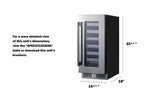 Accucold Shallow 18" deep 15" wide undercounter wine cellar (Model SDHW1532LHD)