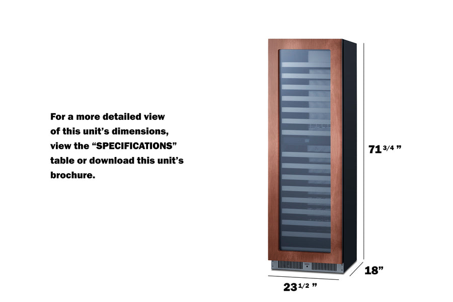Full-size built-in 24" wide 18" deep 98-bottle dual zone wine cellar (Model SDHWC98PNRLHD) Main image