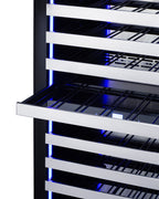 Accucold Full-size built-in 24" wide 18" deep 98-bottle dual zone wine cellar (Model SDHWC98PNR)