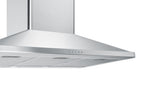 36" wide European style convertible wall-mount range hood in stainless steel (Model SEH3636SS)