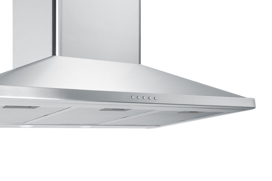 36" wide European style convertible wall-mount range hood in stainless steel (Model SEH3636SS)