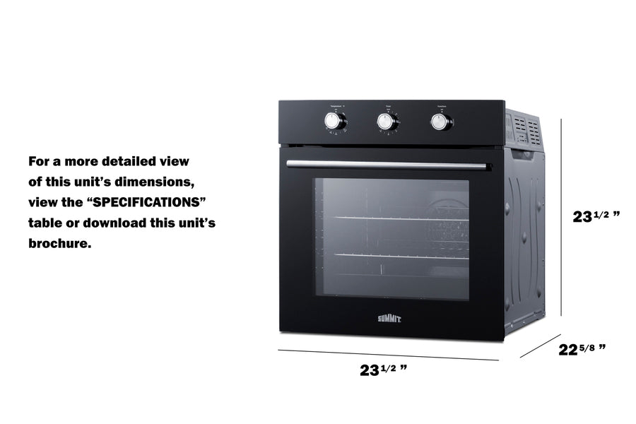 Accucold 24" Wide Gas Wall Oven in Black