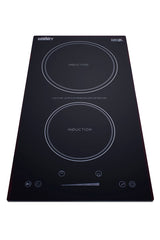120V 2-burner built-in induction cooktop in black