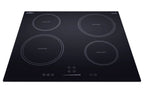 24" 230V 4-burner induction cooktop in black - Angle