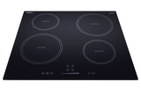 24" 230V 4-burner induction cooktop in black - Angle