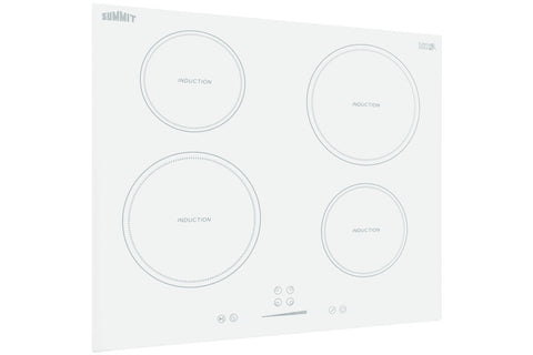 24" 230V 4-burner induction cooktop in white