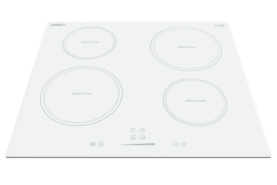 24" 230V 4-burner induction cooktop in white