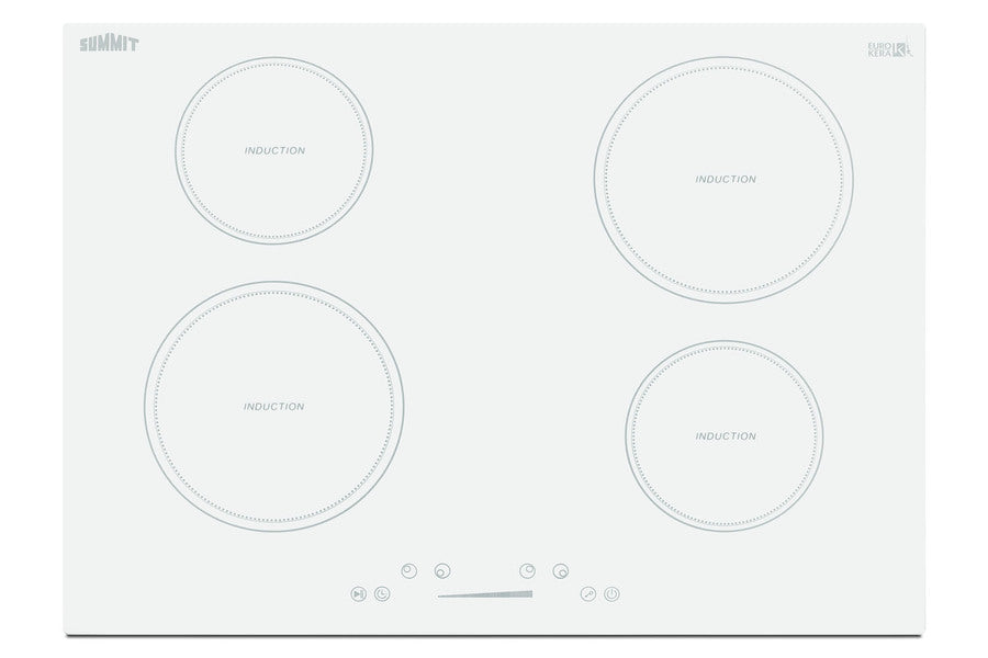Accucold 30" 230V 4-burner induction cooktop in white