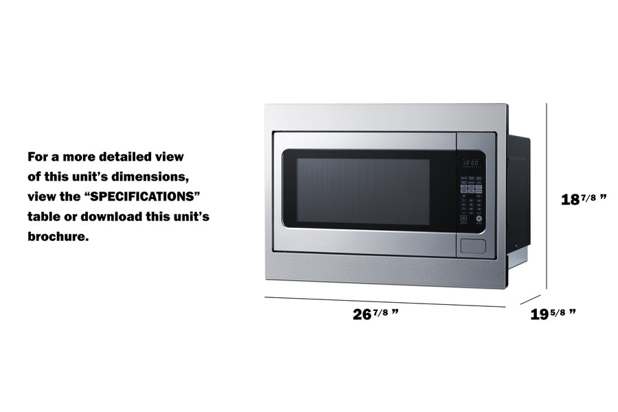 Accucold Built-in microwave with complete trim kit for 27" wide openings