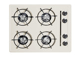 Accucold 24" Wide Open Burner Gas Cooktop in Bisque with Battery Start Ignition