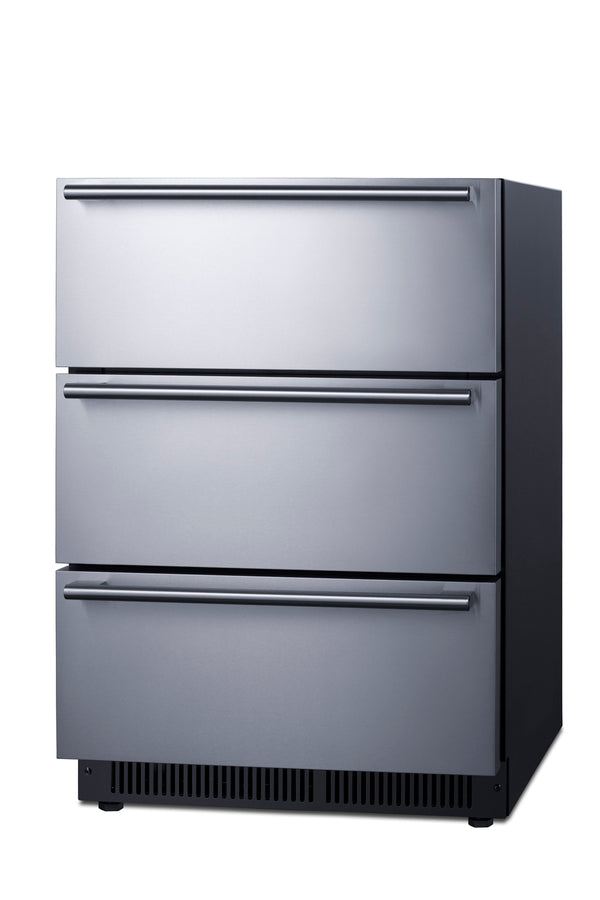 Accucold 24" Wide Outdoor 3-drawer Undercounter All-refrigerator