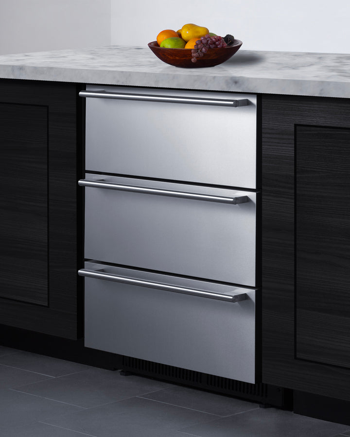 Accucold 24" Wide Outdoor 3-drawer Undercounter All-refrigerator