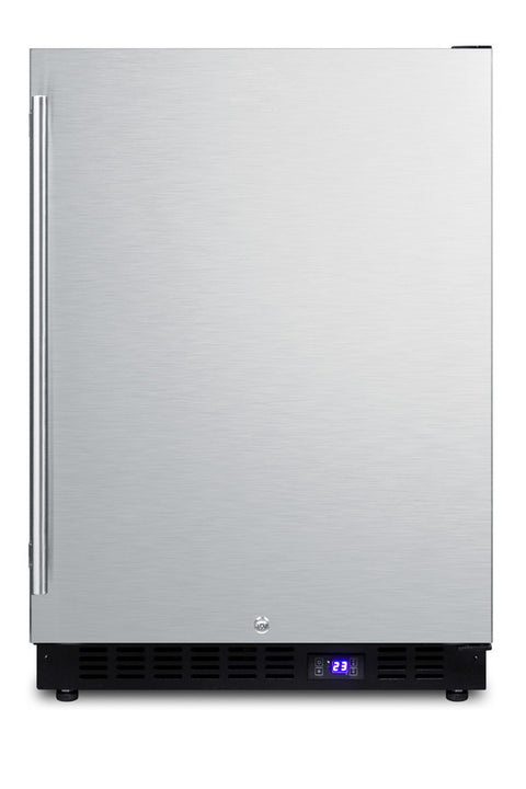 Accucold Frost-free outdoor all-freezer in complete stainless steel, with digital thermostat, LED lighting, and lock; built-in or (Model SPFF51OSCSSIMLHD)