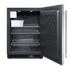 Accucold Frost-free outdoor all-freezer in complete stainless steel, with digital thermostat, LED lighting, and lock; built-in or (Model SPFF51OSCSSIMLHD)
