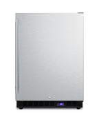 Frost-free outdoor all-freezer in complete stainless steel, with digital thermostat, LED lighting, and lock; built-in or