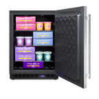 Frost-free outdoor all-freezer in complete stainless steel, with digital thermostat, LED lighting, and lock; built-in or