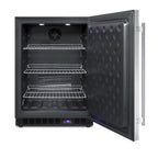 Frost-free outdoor all-freezer in complete stainless steel, with digital thermostat, LED lighting, and lock; built-in or