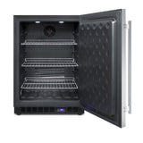 Frost-free outdoor all-freezer in complete stainless steel, with digital thermostat, LED lighting, and lock; built-in or